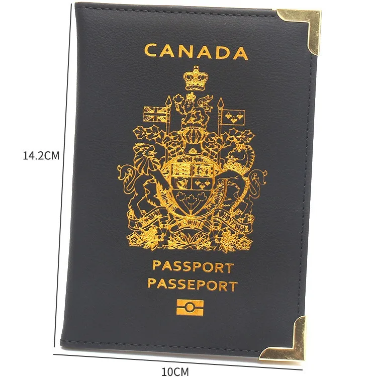 Canada Travel Passport Holder Pu Leather Canadian Passport Protective Case Fashion Passport Cover Case Wallet for Men