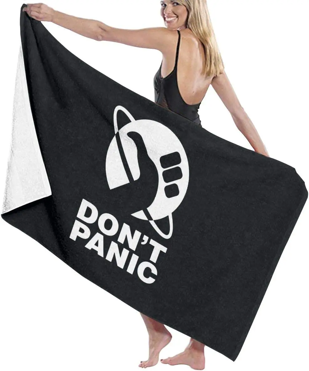 Don't Panic Bath Towel Wrap Microfiber Soft Bath Sheets Beach Towel for Men Women