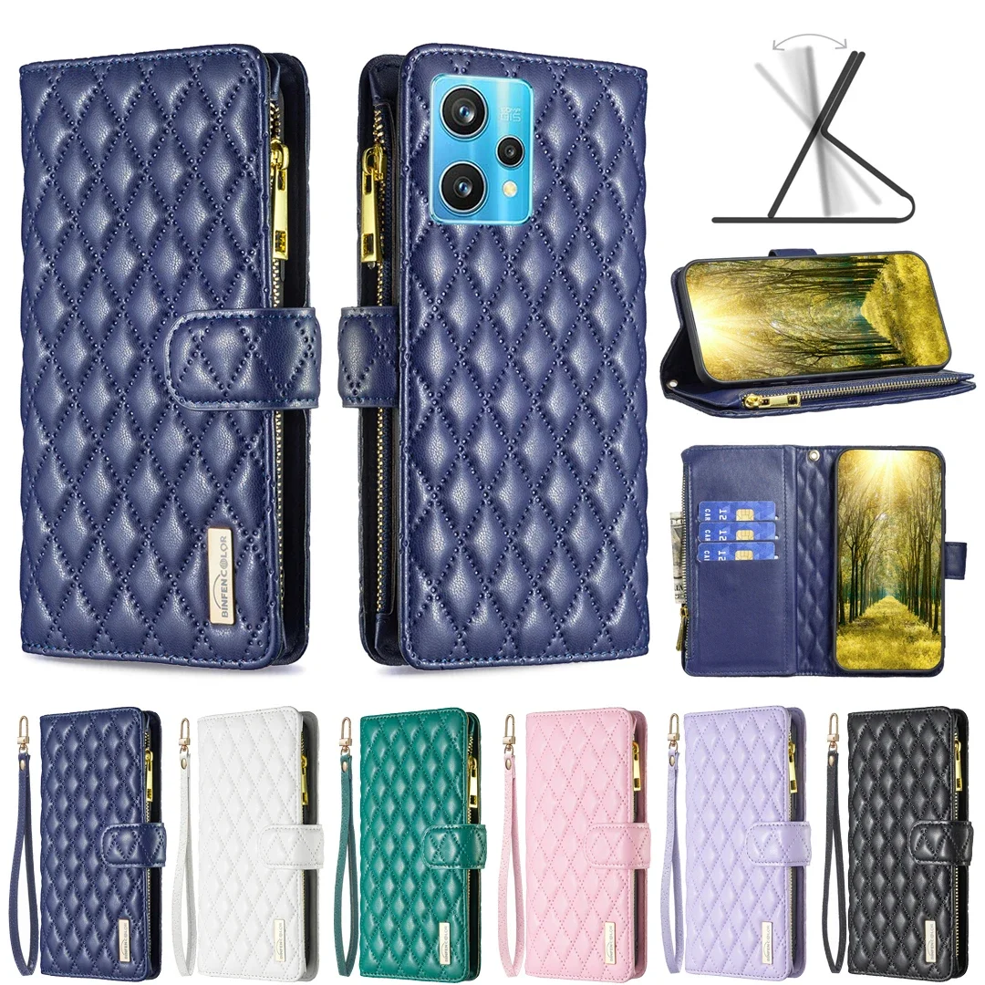 

2024 Чехол для Fashion Business Wallet Magnetic Buckle Flip Leather Case for OPPO Realme 9 Pro Plus 9 Pro C30 9i C35 C31 C21 C20