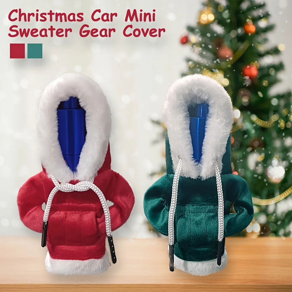 2/1 Piece Random Color Christmas-Themed Car Gear Shift Knob Cover, Car Interior Accessories, Universal Type, with Dustproof Protective Cover for the Gear Shift Lever, for Holiday Decoration, Halloween, Christmas Gifts