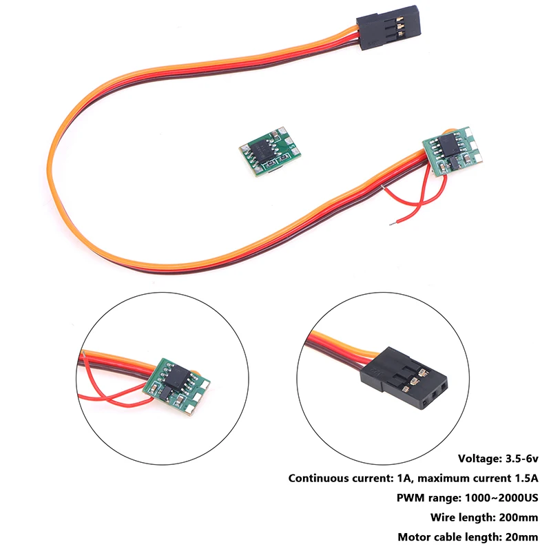 Micro 1A RC ESC DIY 5V DC Brushed Motor Speed Controller Motor Reducer Micro Motor Drive Module Two Wire Brush Controller ESC...