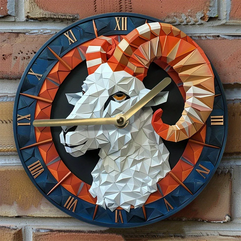 羊のデザインの静かなアルミニウム製壁掛け時計,ペット愛好家に最適,キッチンのアクセント,バレンタインデーの装飾,夏,2D