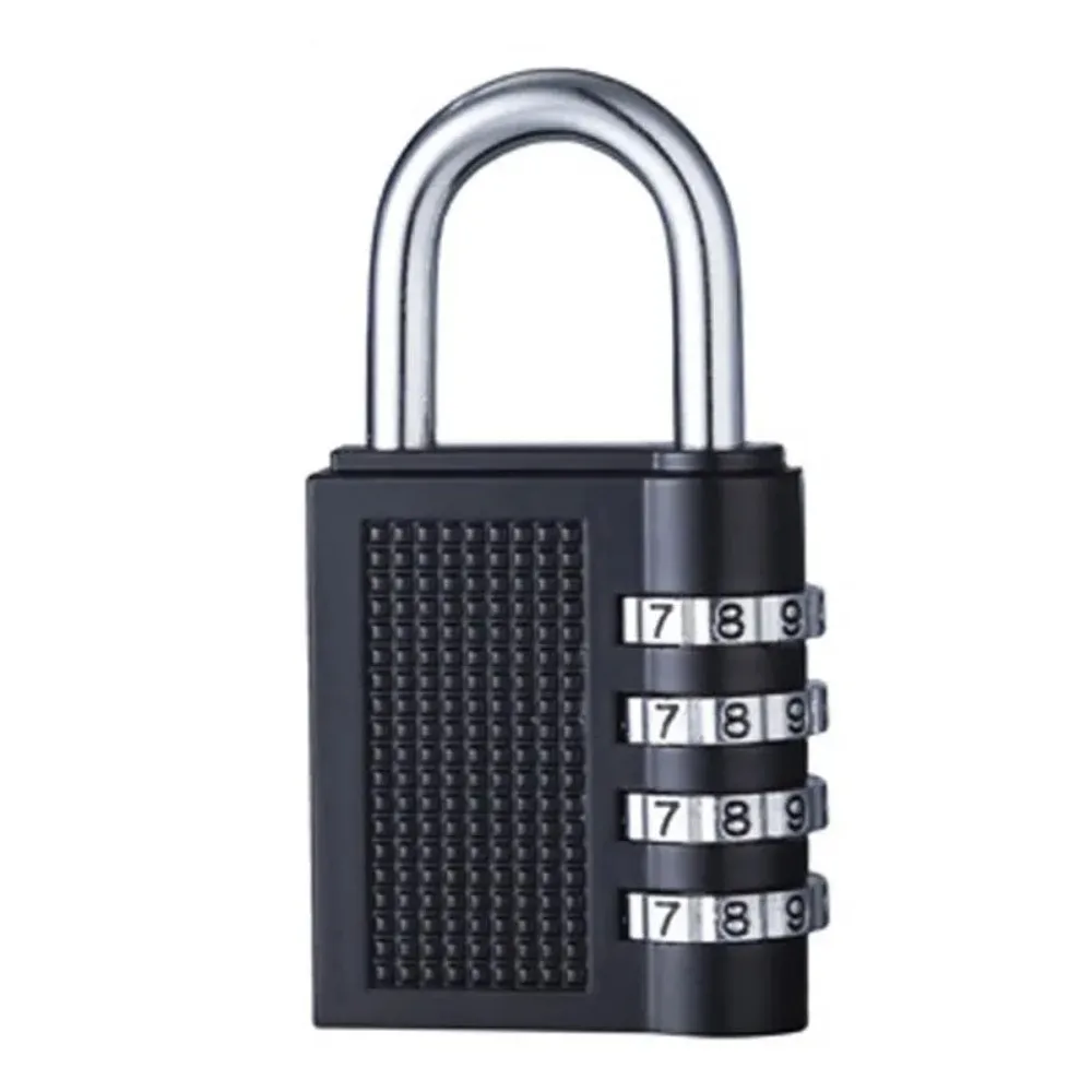 4-Digit Zinc Alloy Combination Padlock – Weatherproof, Anti-Theft Code Lock for Luggage, Gym, Door (Black)