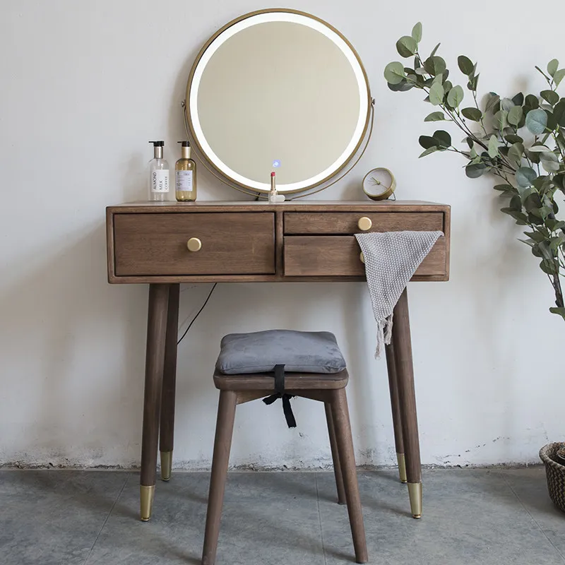 

Modern Brown Vanity Table Europe European Europa Drawers Vanity Table Mini Clothing Meuble De Chambre Furniture For Home