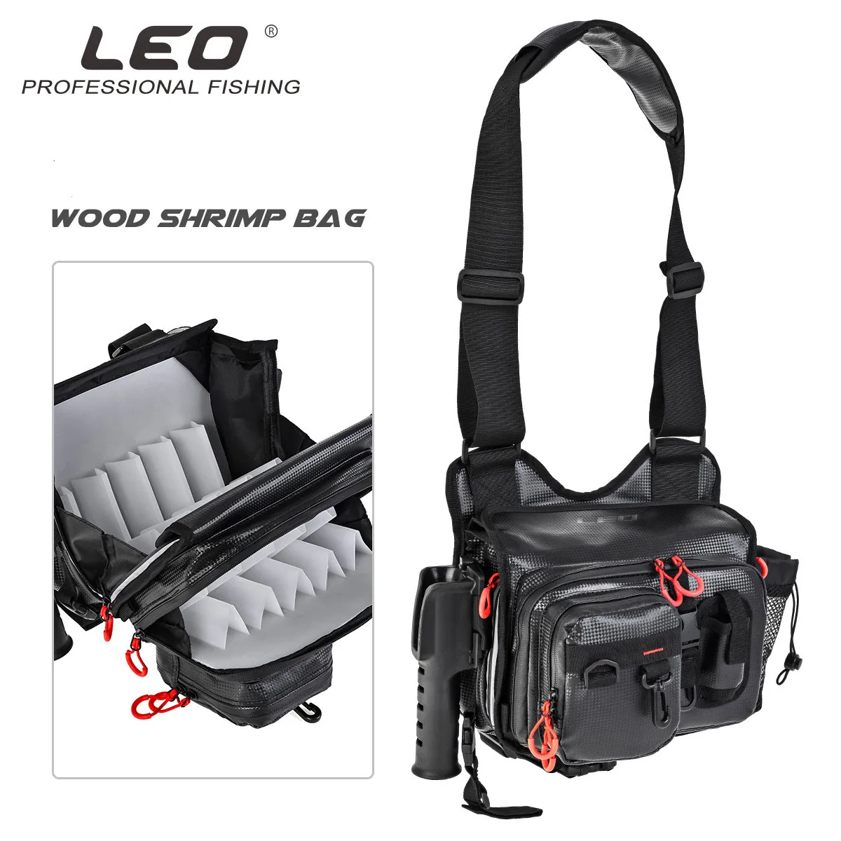 

LEO Multifunctional Waterproof Luya Bag Fly Fishing Bag Wood Shrimp False Bag Iron Plate Bait Like Bag Backpack Satchel Leather