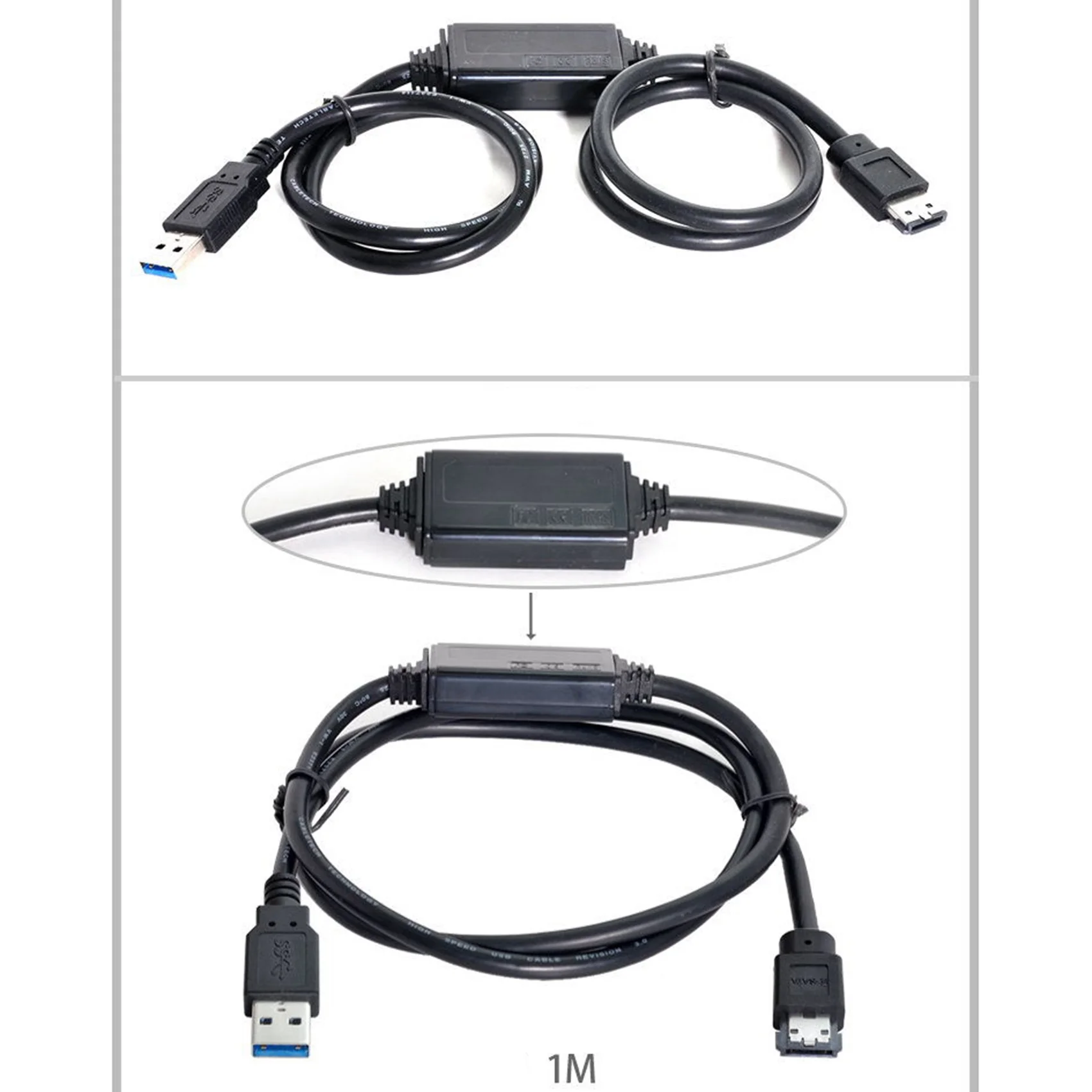 الطاقة عبر ESATA DC 5V الطاقة إلى USB 3.0 محول USB3.0 إلى HDD/SSD/ODD ESATA كابل محول الطاقة 1M