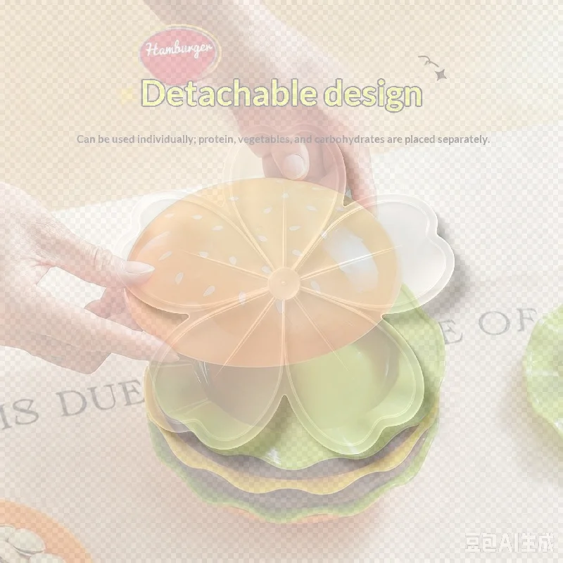 5/7 Tier Stackable Hamburg Spit Dinner Plates Lightweight Reusable Dishes for Home Daily Use Catering Events Supplies