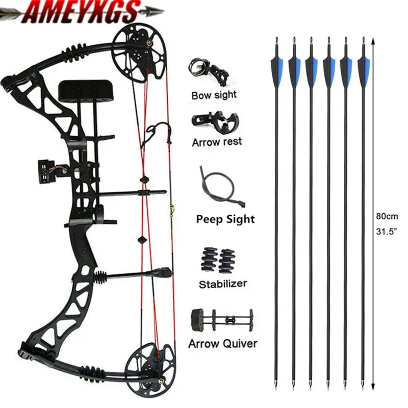 

Archery Compound Bow Arrow Set 25-60lbs Adjustable Hunting Bow Adult 329FPS Alloy Right Hand For Outdoor Hunting Shooting Kits