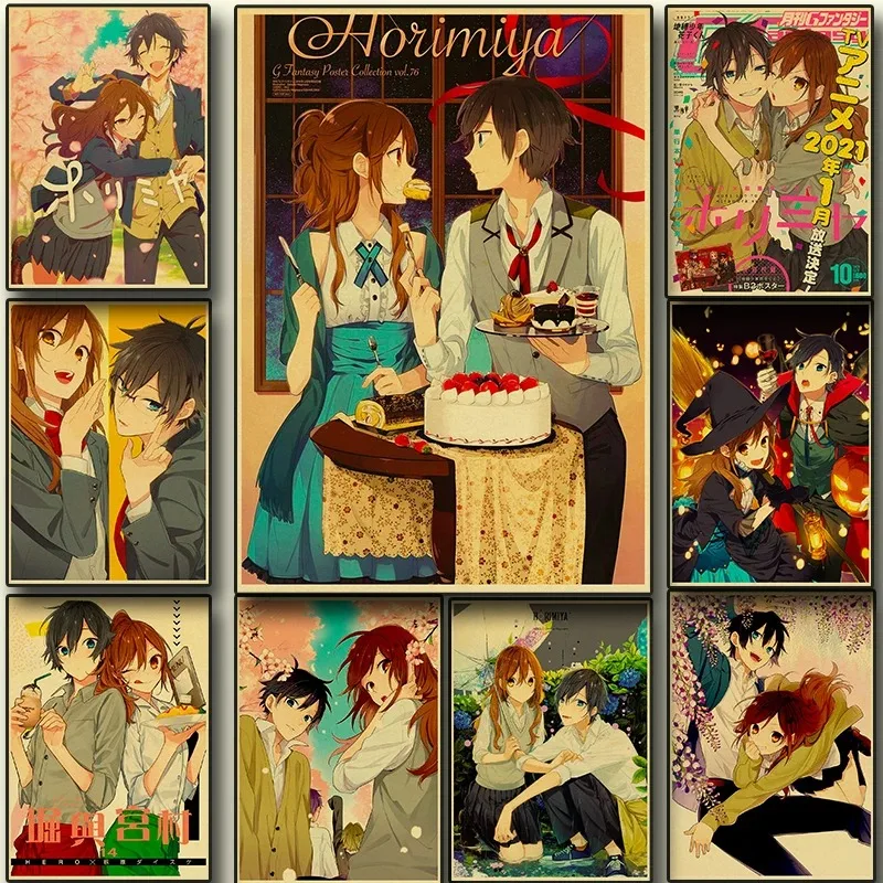 Horimiya Anime Print Retro for Girls Art Poster Decoration Canvas Painting for Living Room Home