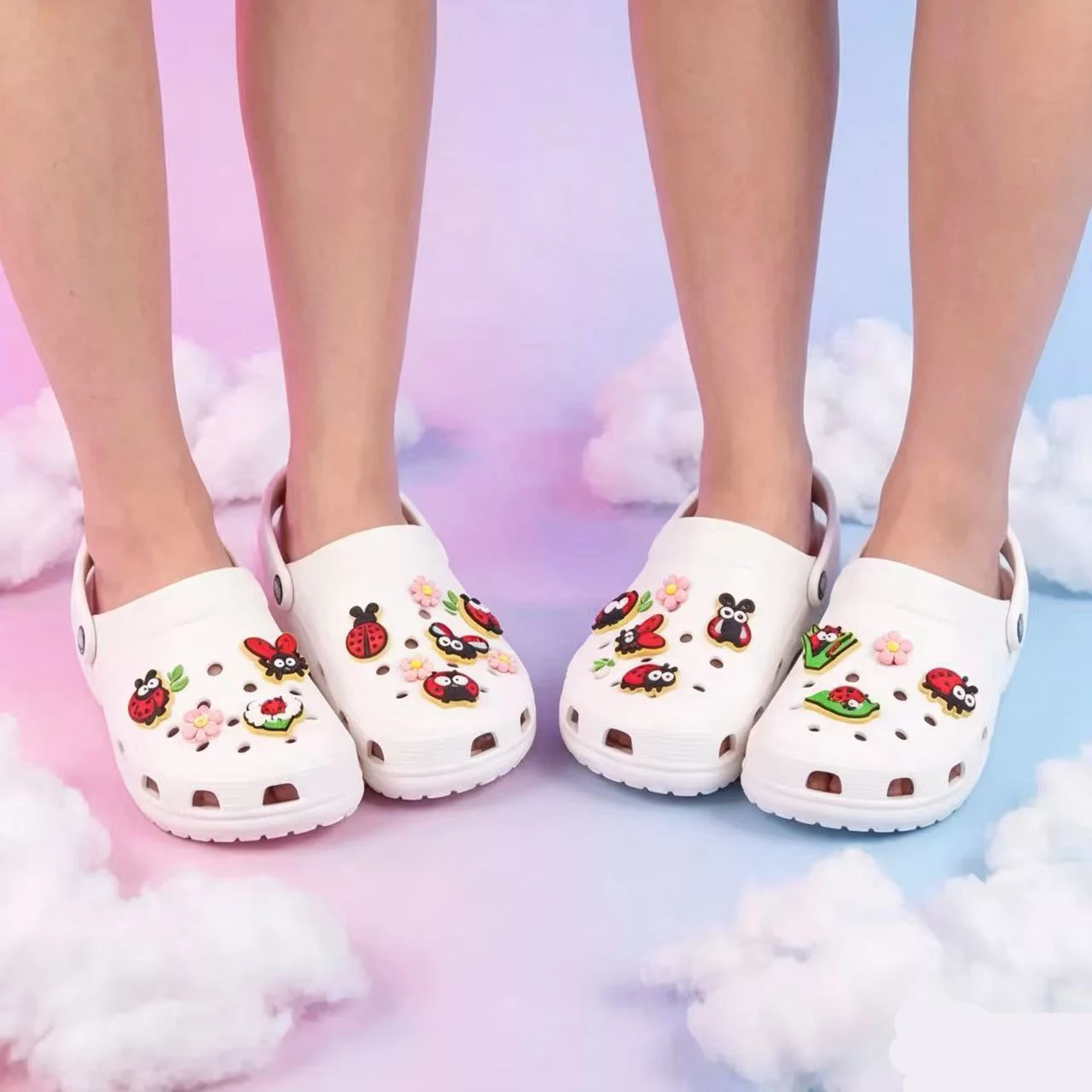 20-100pcs All Kinds Of Ladybugs Shoe Charms For Sandals, Shoe Decoration Accessories Shoe Pins Great Gift For Men Wom