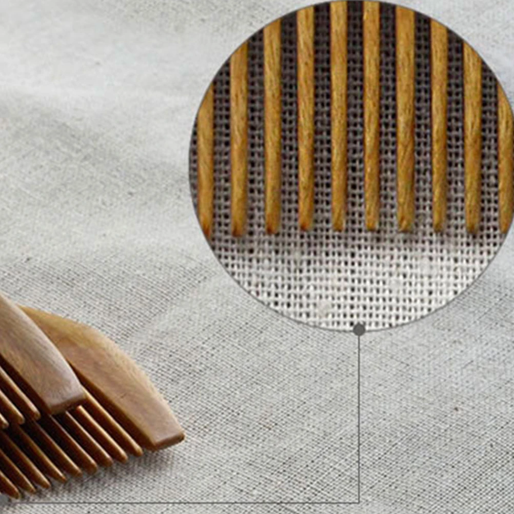 

2pcs Portable Natural Wooden Comb Detangling Hair Smoothing Tool Lightweight Travel Scalp Caring Comb Smooth Round Edge For Home