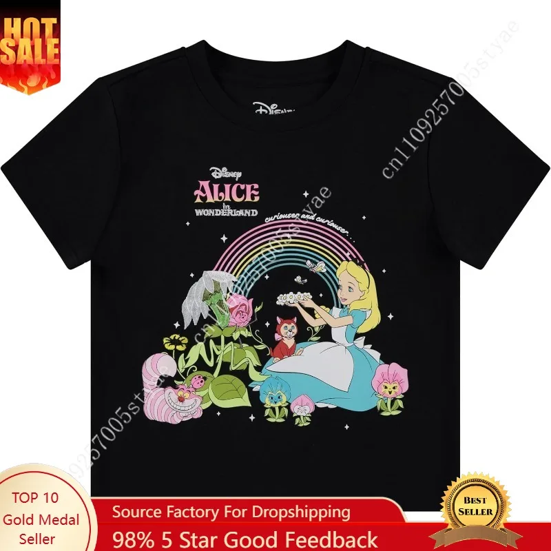

Disney Alice in Wonderland T-Shirt - Alice, Cheshire Cat, Hatter - Ladies Fashion Tee