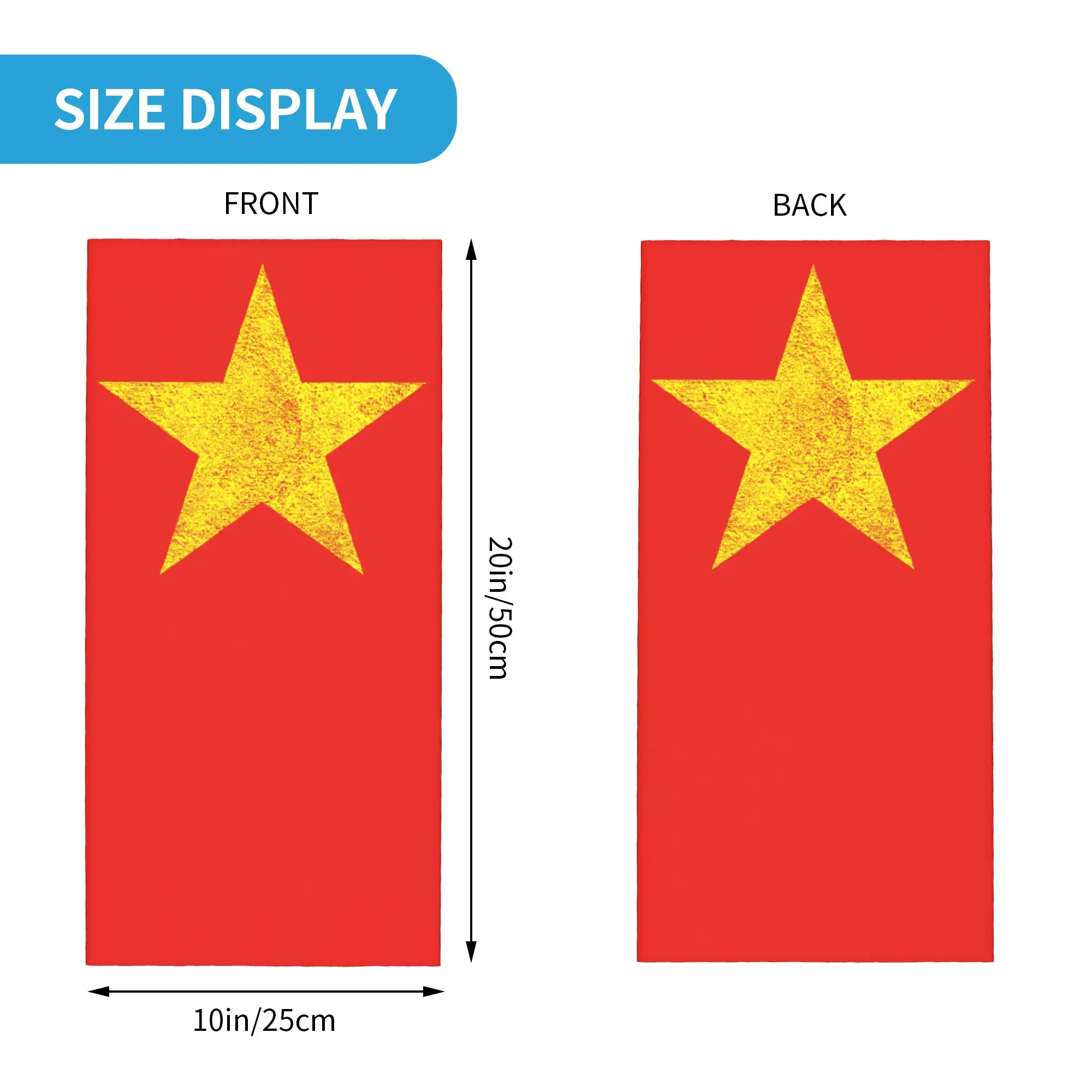 Vietnam Flag Yellow Star Asia Bandana Neck Gaiter Balaclavas Mask Scarf Printed Souvenir Cycling Multifunctional Men Women Adult