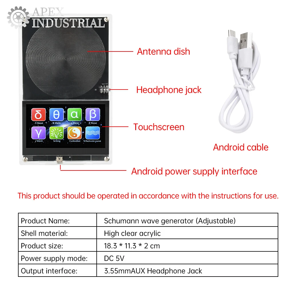 Modulo generatore di risonanza Schumann con touch screen Risonatore audio a onda sinusoidale a impulsi a frequenza regolabile 0,01-99999 Hz