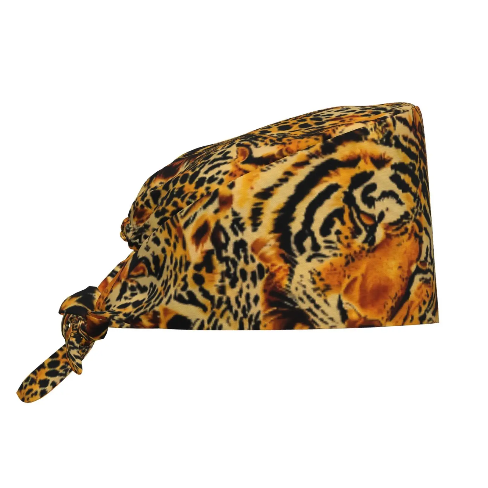 Custom Tiger Skin Pattern Lover Working Cap Surgical Hats Women Men Operating Room Cap Nursing Cap Lab Works Hat