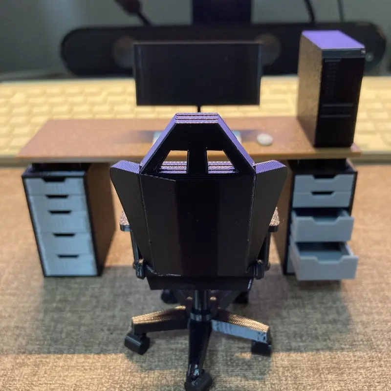1:12 مكتب مكتب كرسي لوحة المفاتيح الماوس مجموعة عمل الشكل الملحقات Figma متوافق Mecha فتاة دمية Diorama المشهد الدعائم