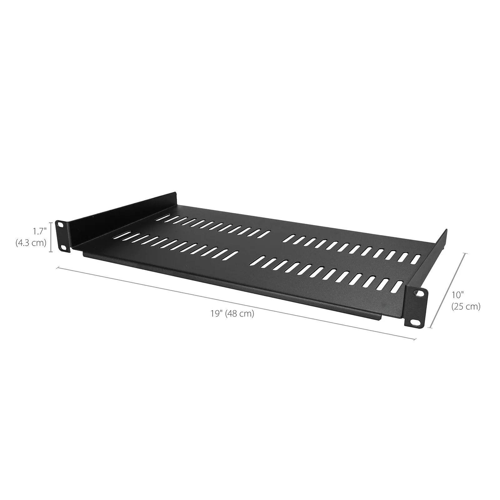 Ventilation rack-mounted cantilever tray for 19 network racks and cabinets, 44 lbs/20 kg