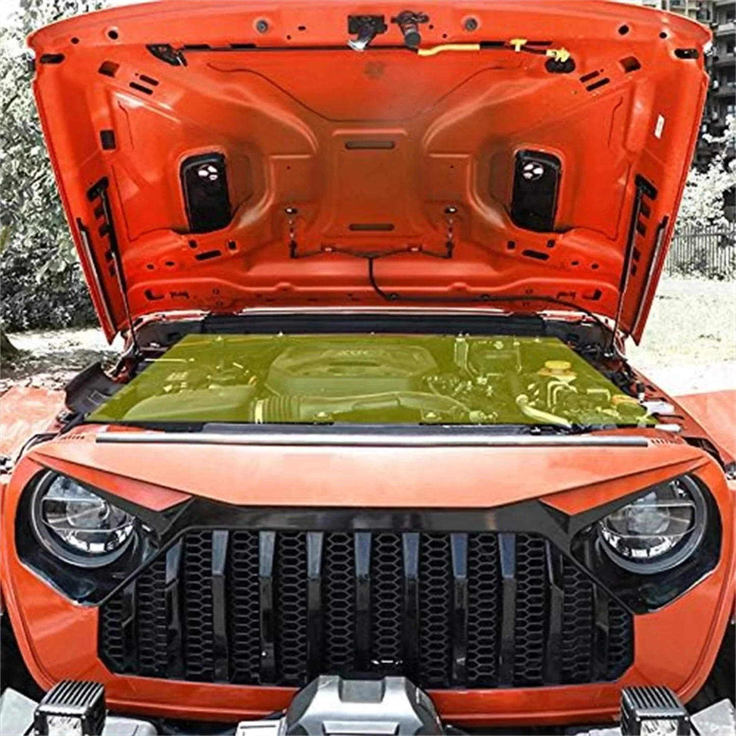 Hood Dampers For Jeep Wrangler JL 2018-2026 Stainless Steel Front Bonnet Gas Struts Lift Supports Rod Arms Springs Shock 2PCS