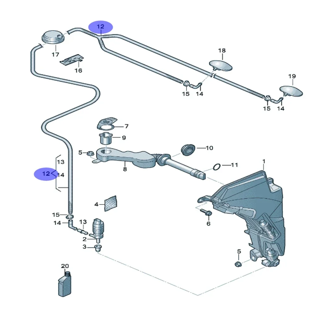 Windshield Wiper Washer Spray Hose Fit for V-W Beetle Golf J-etta Passat Touran 1J0955751D