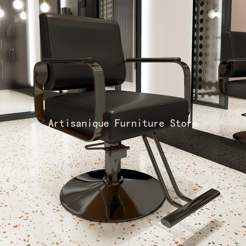 Swivel Professional Barber Chair Reclining High Back Salon Chair Movable Comfortable Friseurstuhl Barbershop Furniture