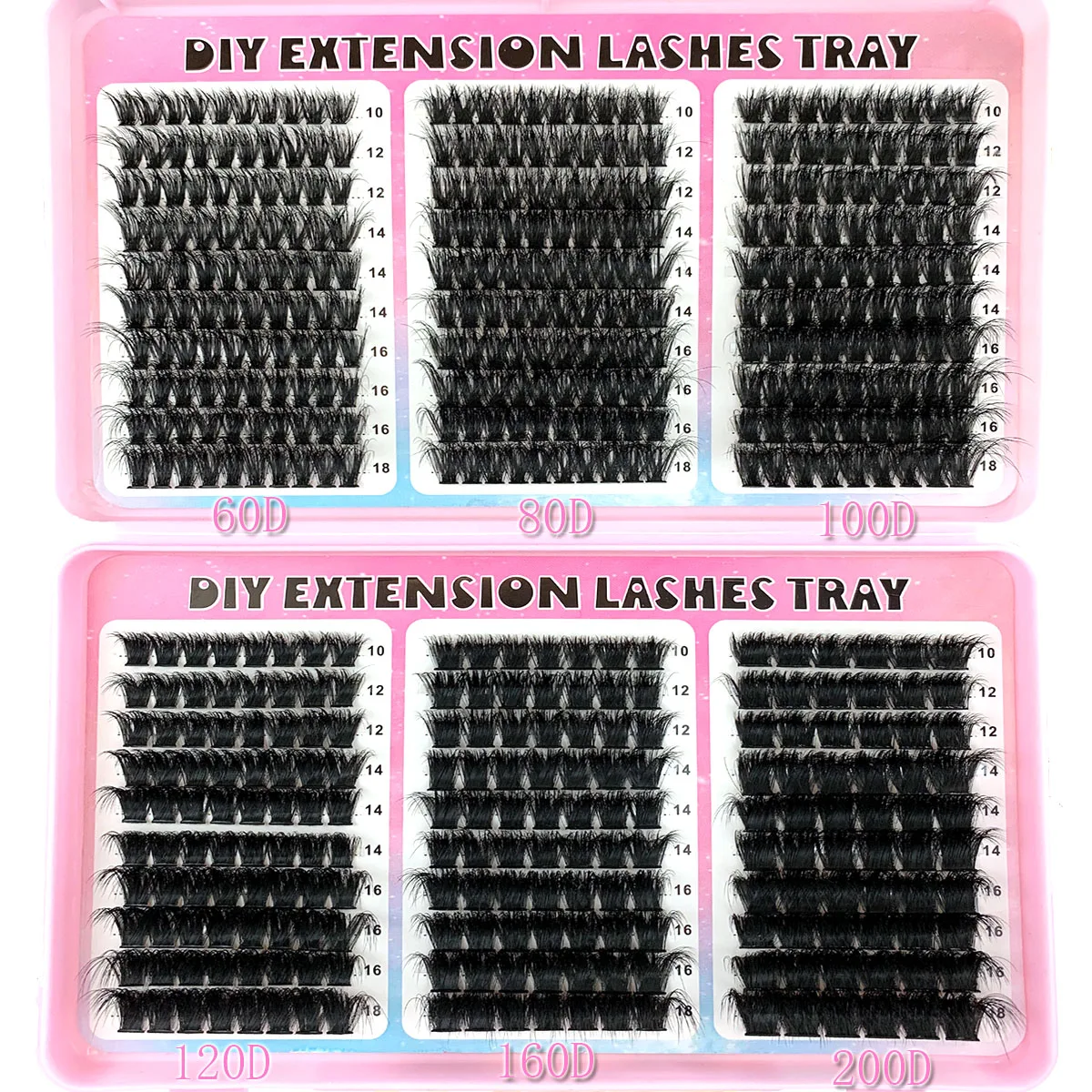 UMIRYAO 200D/160D/120D/100D/80D/60D Capacity Eyelash Book, Synthetic Mink False Eyelashes, 0.07mm Thickness D Curl, 10-18mm Mixed Length, Natural Soft Eyelash Extension Makeup Products Suitable For Any Stylelash Clusters,Eyelash ClustersFake Lashes