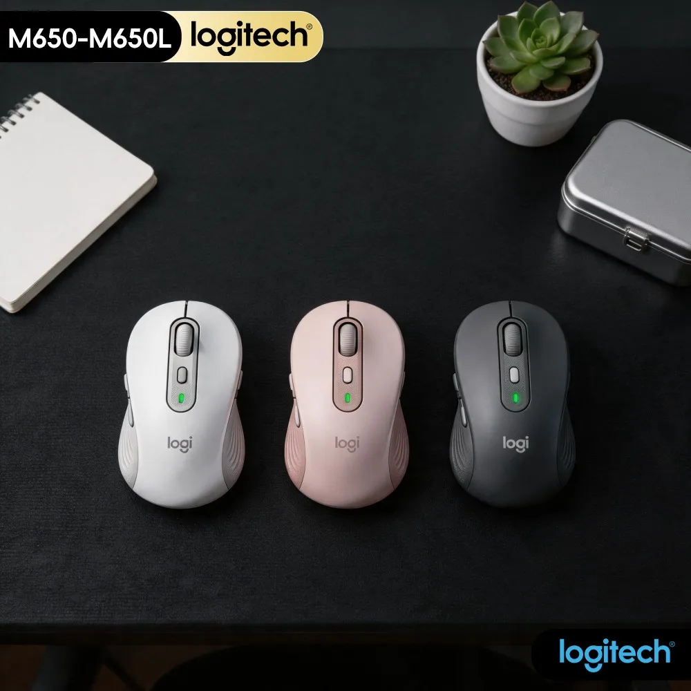 Logitech M650/M650L Wireless Mouse - Advanced Optical Sensor, Ergonomic Contour, 5 Programmable Buttons, 24-Month Battery