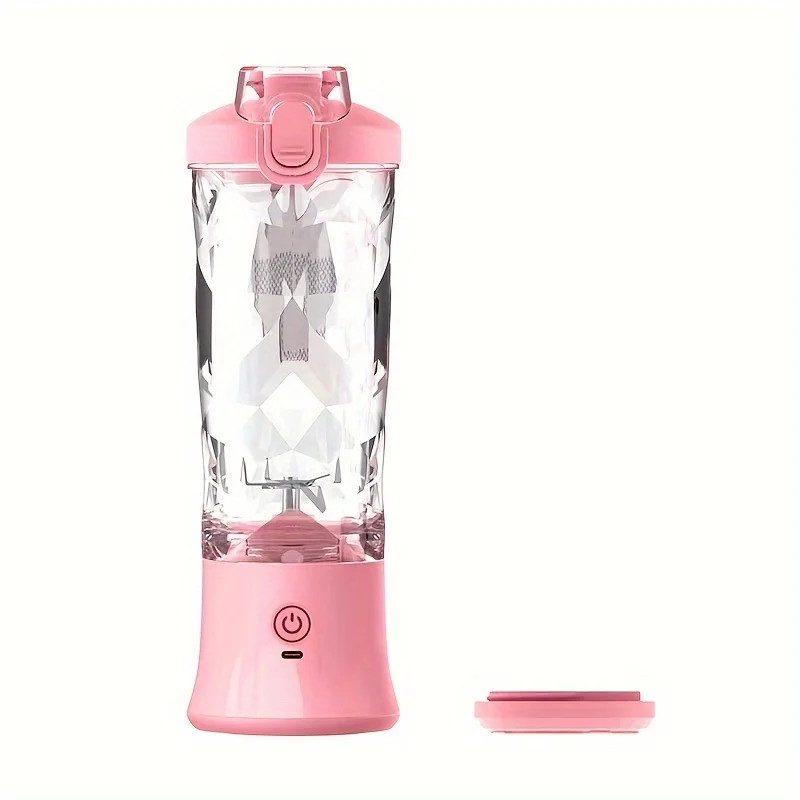 Portable Blender, USB Rechargeable Personal Size Smoothie Mixer, 600ml Juicer with Six Blades, 4000mah Mini Fruit Juice Machine