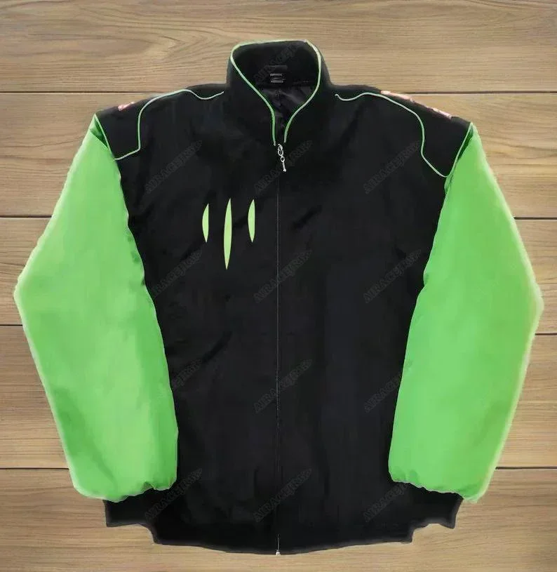 For Kawasaki Racing Motos Gp SBK Team Sweater Cotton Jackets Men Womans Windproof Keep Warm Embroidery Logo Zipper Black Green