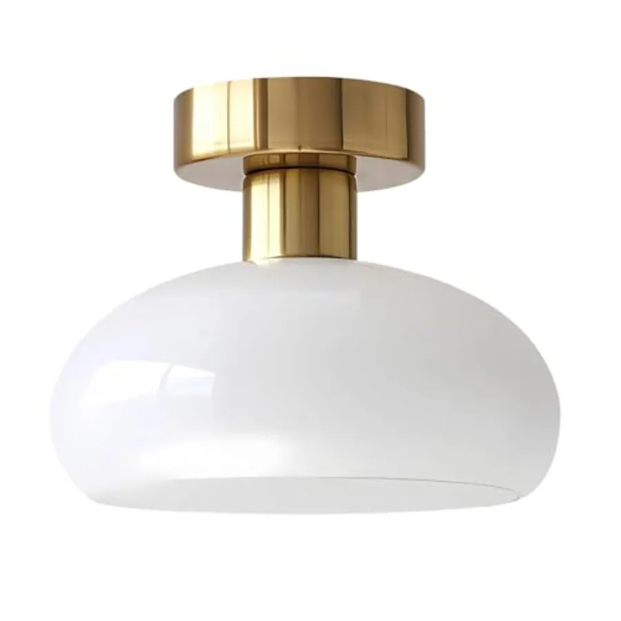 

Lighting Modern Hallway Globe Ceiling Lamp Fixtures Large Milk Glass Semi Flush Mount Ceiling Lights Antique Brass Flush Mount