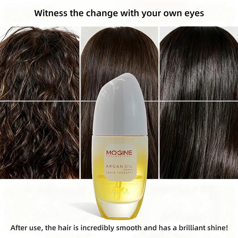 زيت شعر الجوز المغربي من MOGINE، منتج تجميل للعناية بالشعر الجاف المجعد الداكن، ناعم لامع ولا يغسل، منتج تجميل للعناية بالشعر