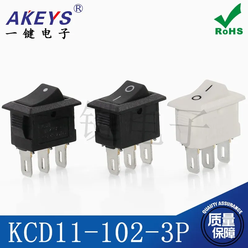 10pcs KCD11-102-3P Small Ship Type 10*15 Tripod Second Gear 3p2t Rocker Power Switch Table Lamp Small Button