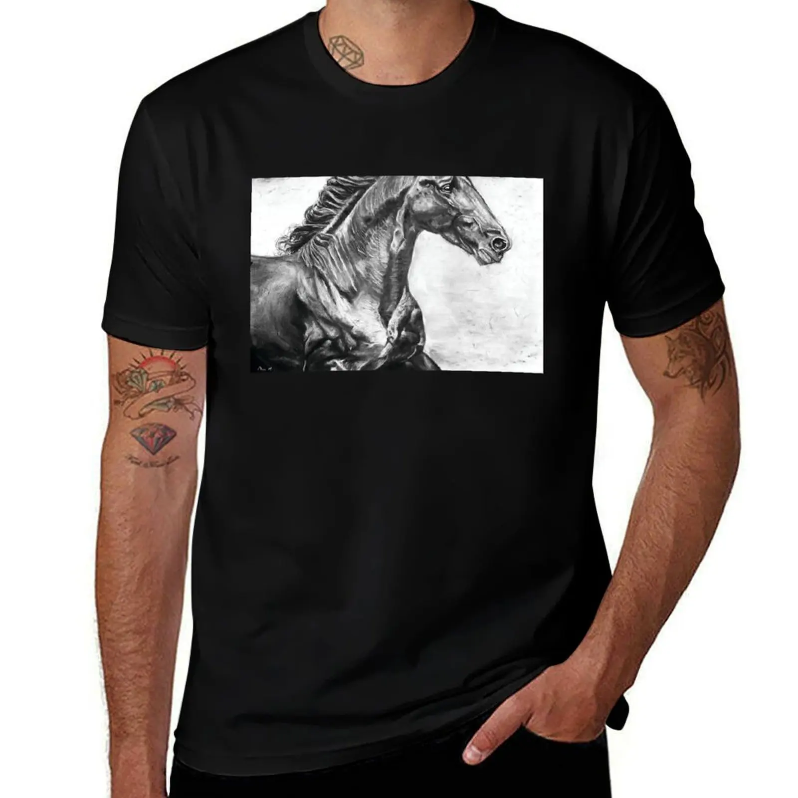 NOBLE STEED T-Shirt Basic Breathable Solid Color T-Shirt