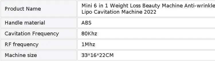 6in1 Tool 80K Cavitation Ultrasonic Body Slimming Machine Multi-Polar Frequency Anti-Wrinkle Rejuvenation Skin Lift Tighten