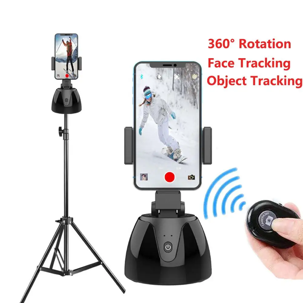 

Automatic Smart Selfie Stick 360 Degree Rotation Mobile Phone Holder Face Tracking Camera Tripod For Video Recording