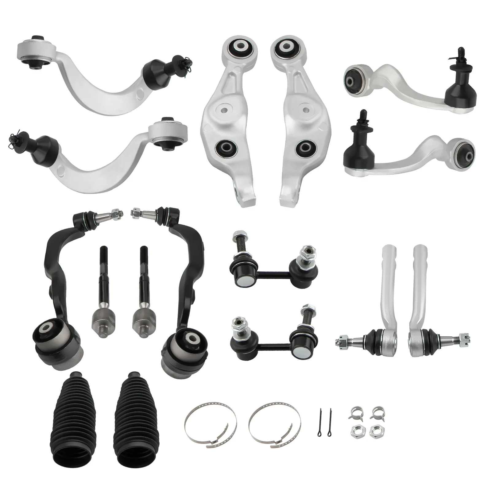 16x Front Upper Forward & Rearward Control Arm Tie Rod Kit For Lexus LS460 2007-2017 RWD