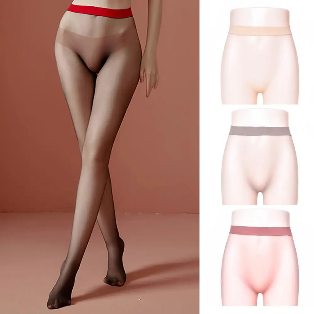 Women Stockings Sexy Ultra-thin Pantyhose Velvet Transparent Stockings Seamless Solid Color Female Tights for Daily Wear Parties