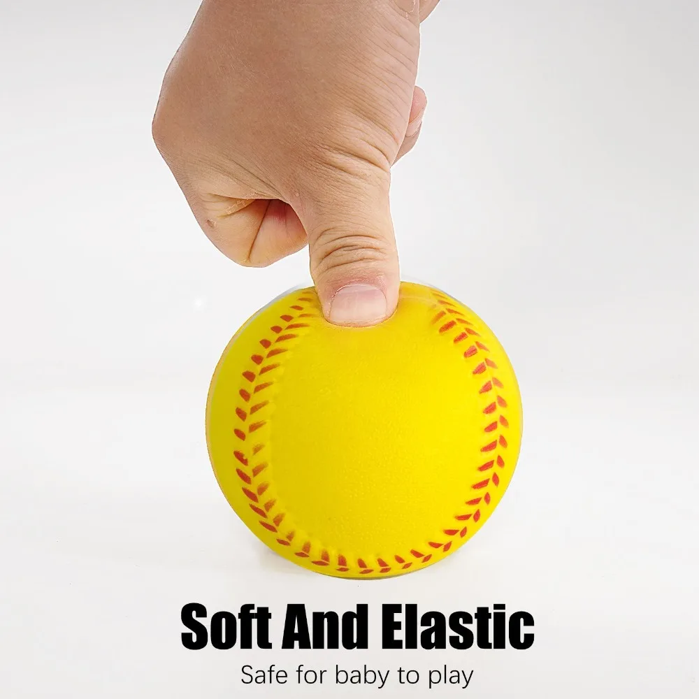 Durable PU Soft Baseball Elastic Squeeze Training Balls Softball Batting Practice