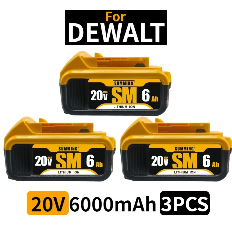 

For Dewalt Screwdriver 20V 6.0Ah DCB206 Battery⚡Lithium-ion DCB609 DCB205 DCB200DCB182 for Dewalt 20V Electric tool