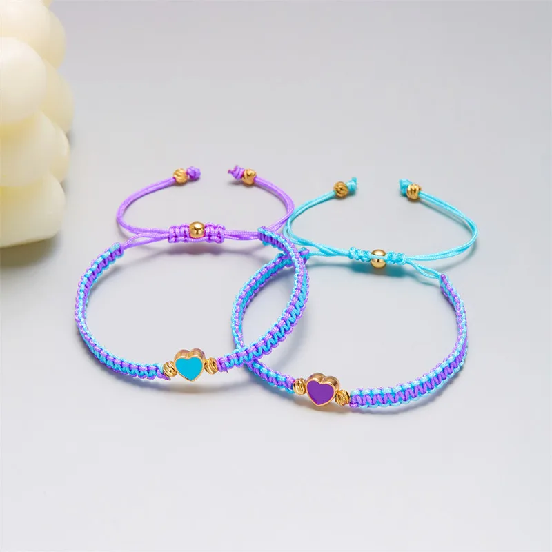 2er-Set mit farbenfrohen, herzförmigen, passenden Armbändern für Paare, Freundschaften, trendige Paar-Armbänder, Jahrestagsgeschenke zum Valentinstag – Detail 35