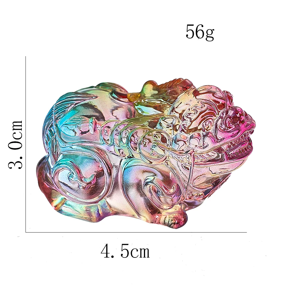 Mythical Wild Animal Figurine Crystal Glass Feng Shui Lucky Pixiu Statues Paperweight Brave Troops Miniatures Collectibles Decor
