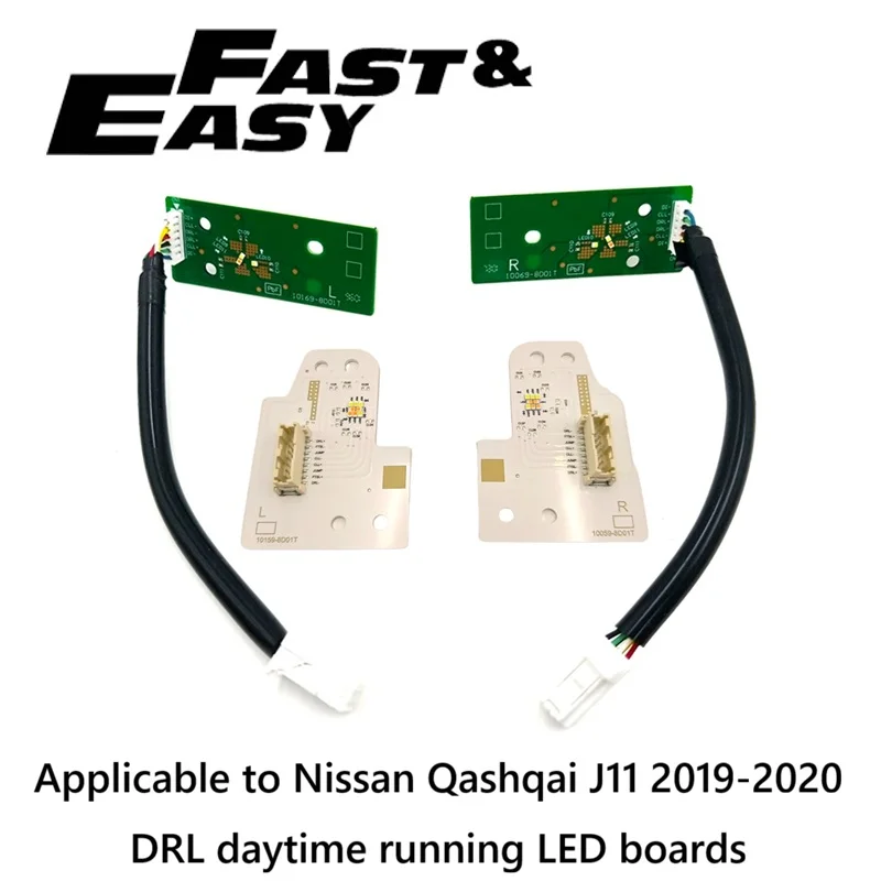 Aftermarket NEW LED Angel Eyes DRL Daytime Running Light LED Boards Turn Signal Light Boards for Nissan Qashqai J11 2019-2020
