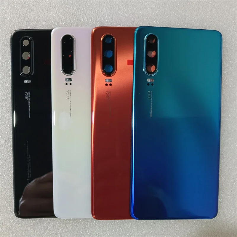 For Huawei P30 Battery Back Cover Panel Rear Door Housing Case With Camera Frame Lens +Adhesive Replace