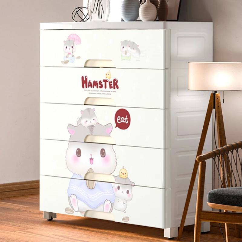 Thickened plastic drawer storage cabinet, baby wardrobe, baby organizer, toys, household storage cabinet