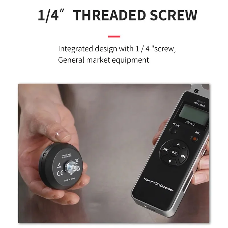 Mezclador adaptador de micrófono de Audio A29F para cámaras DSLR sin espejo, cámaras de vídeo, teléfonos inteligentes, grabación, portátiles, transmisión