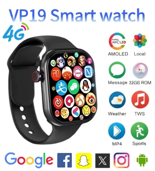 

Смарт-часы премиум-класса VP19, Android IOS, поддержка 4G, полная сетевая связь, Wi-Fi, независимая SIM-карта, вращающаяся камера, GPS