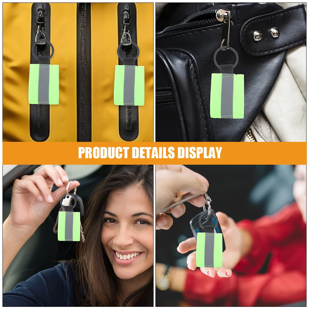 

8pcs Reflective Keychain Label Detachable Safety Gear For Kids Adults High Visibility Night Sturdy Design Backpack Accessories
