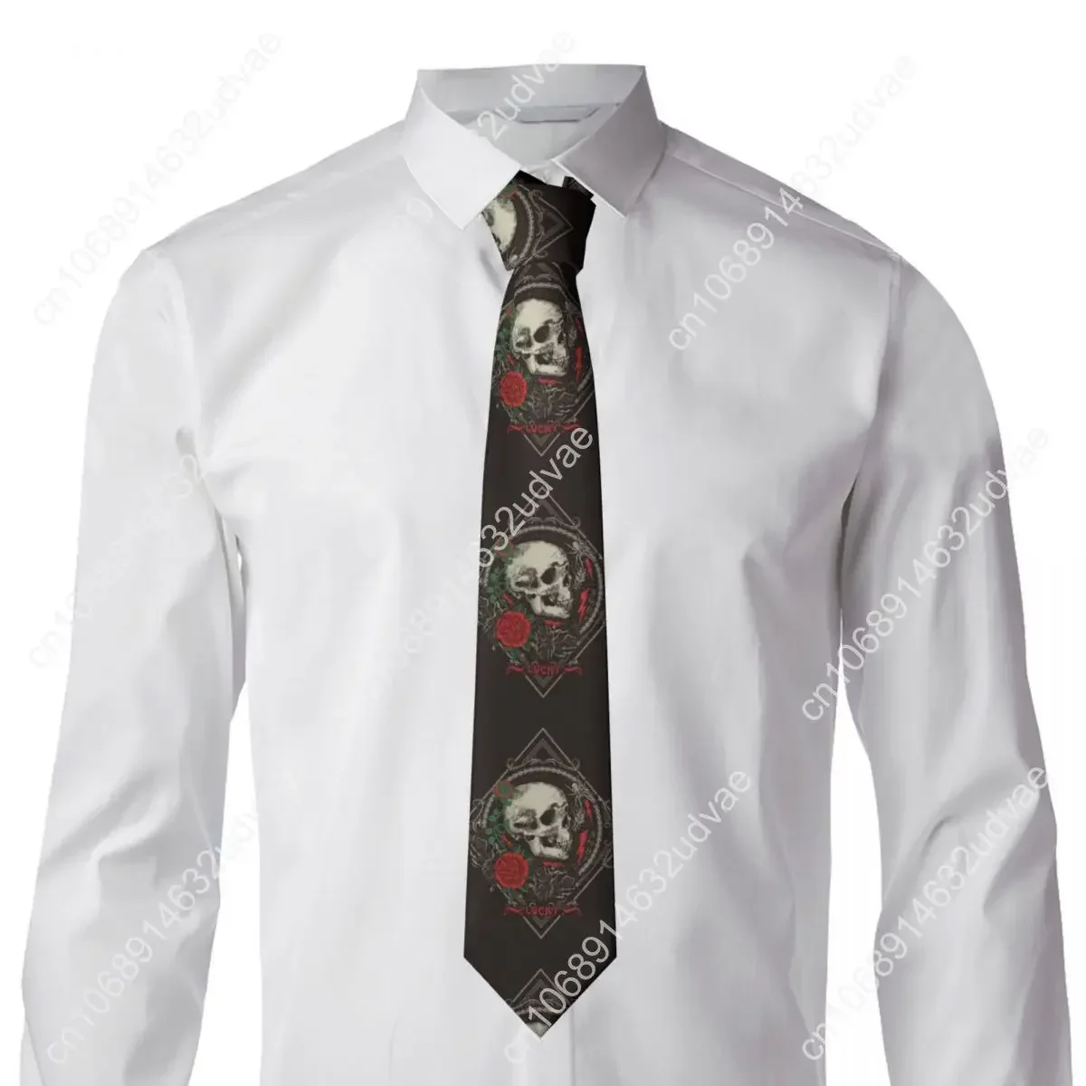 Mens Tie Slim Skinny Gothic Skull And Roses Necktie Fashion Necktie Free Style Men Tie Party Wedding