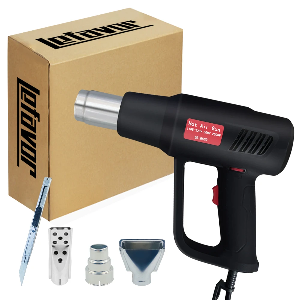 LEFAVOR 2000W Elektrische Heißluftpistole 220V Industrielle Doppelwindgeschwindigkeit Temperaturgesteuerte Baustellen-Heißluftföhn Düse – Detail 4