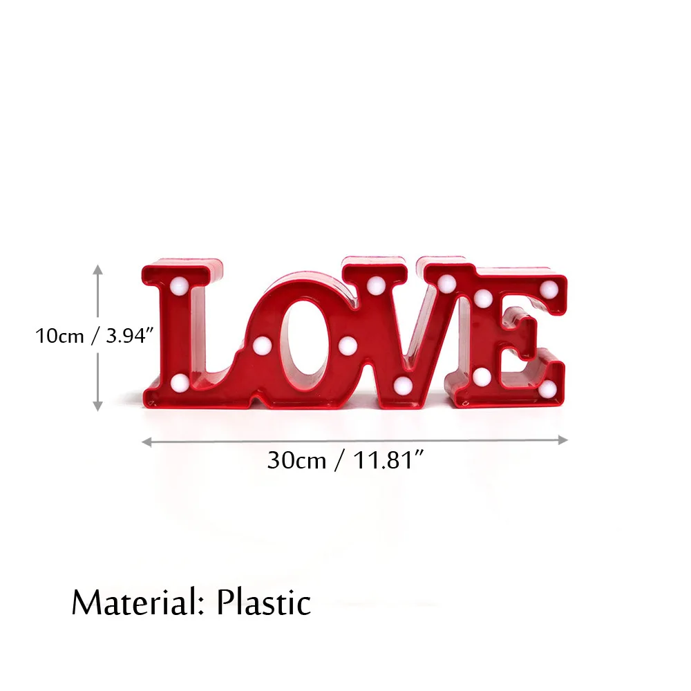 3D aşk kalp Marquee mektup lambaları kapalı noel dekoratif lambaları LED gece ışık düğün dekor romantik sevgililer günü hediye