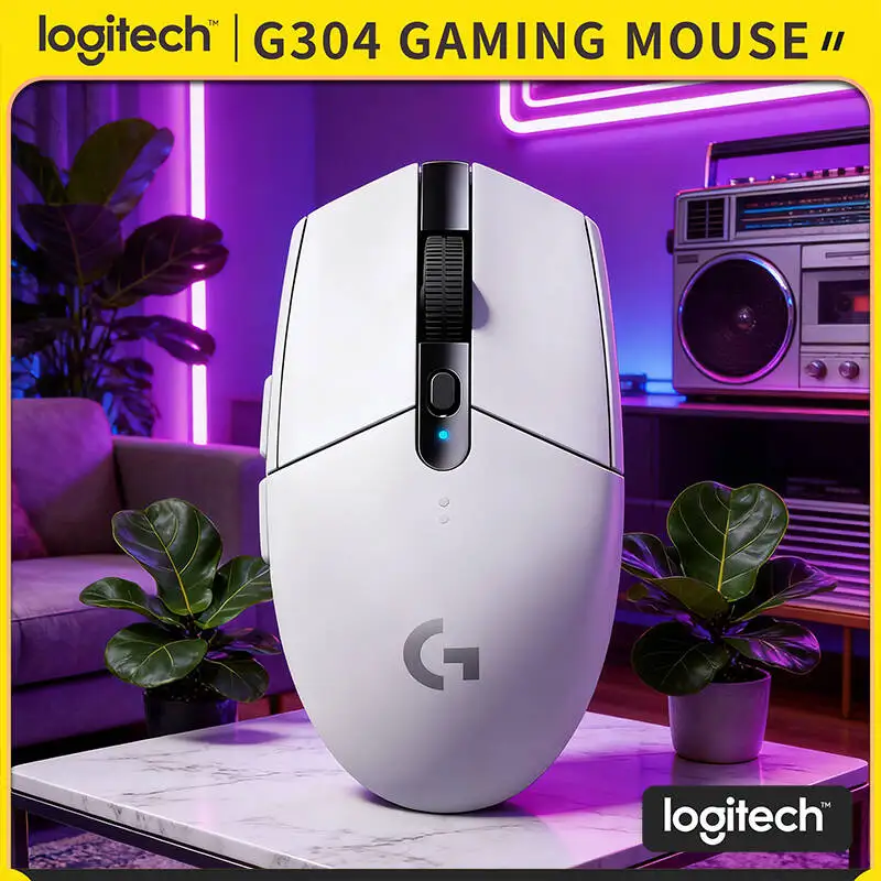 

Беспроводная игровая мышь Logitech G304, датчик HERO, 12000 точек на дюйм, 6 программируемых кнопок, длительный срок службы батареи для ПК, ноутбуков, геймеров